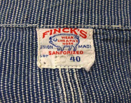1950年代 VINTAGE FINCK'S ヒッコリー 1950年代 VINTAGE FINCK'S ヒッコリー