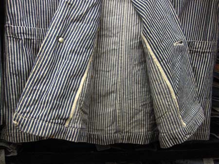 【美品】TCB jeans 40s大戦ヒッコリーカバーオール38ストライプ月桂樹 美品】TCB jeans 40s大戦ヒッコリーカバーオール38ストライプ